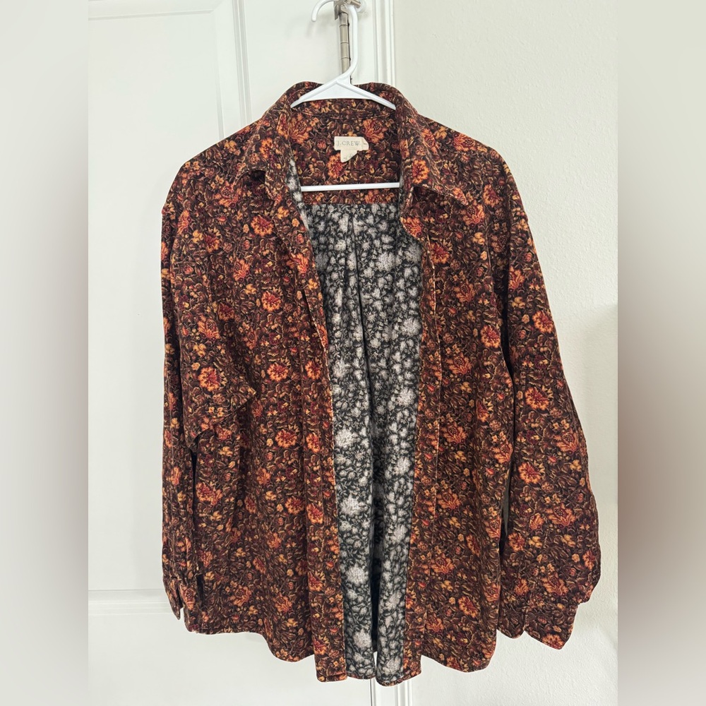 J. Crew Floral cotton shirt - brown  and Orange